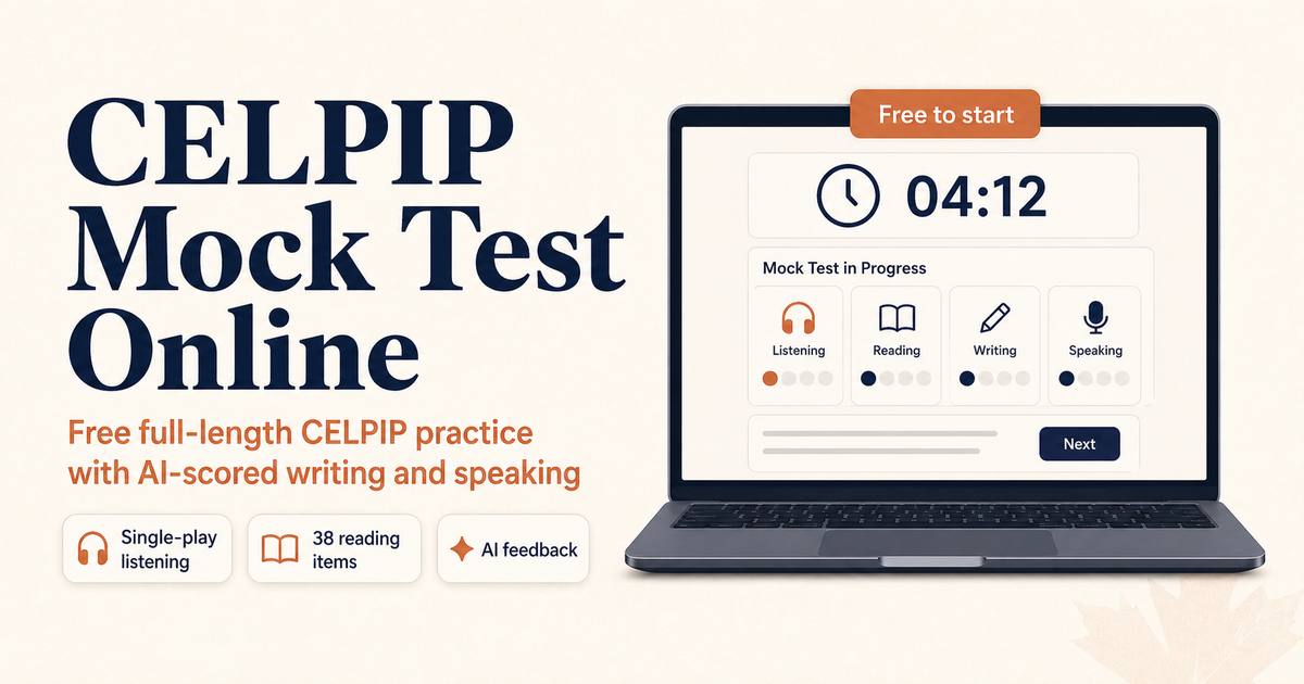 CELPIP Mock Test Online 2026: Free Full-Length Practice | CEL PIP